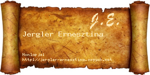 Jergler Ernesztina névjegykártya